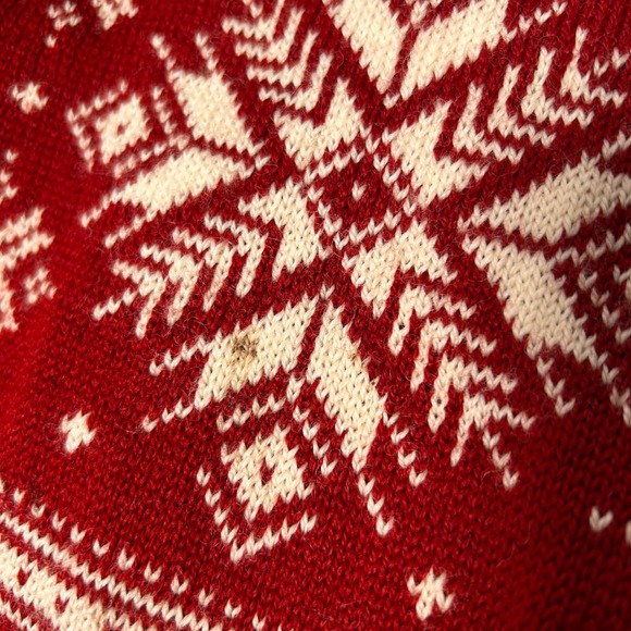 Dale of Norway US Olympic Collection Red Wool Nordic Snowflake Quarter Zip Small - Picture 10 of 16